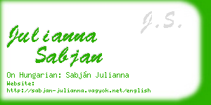 julianna sabjan business card